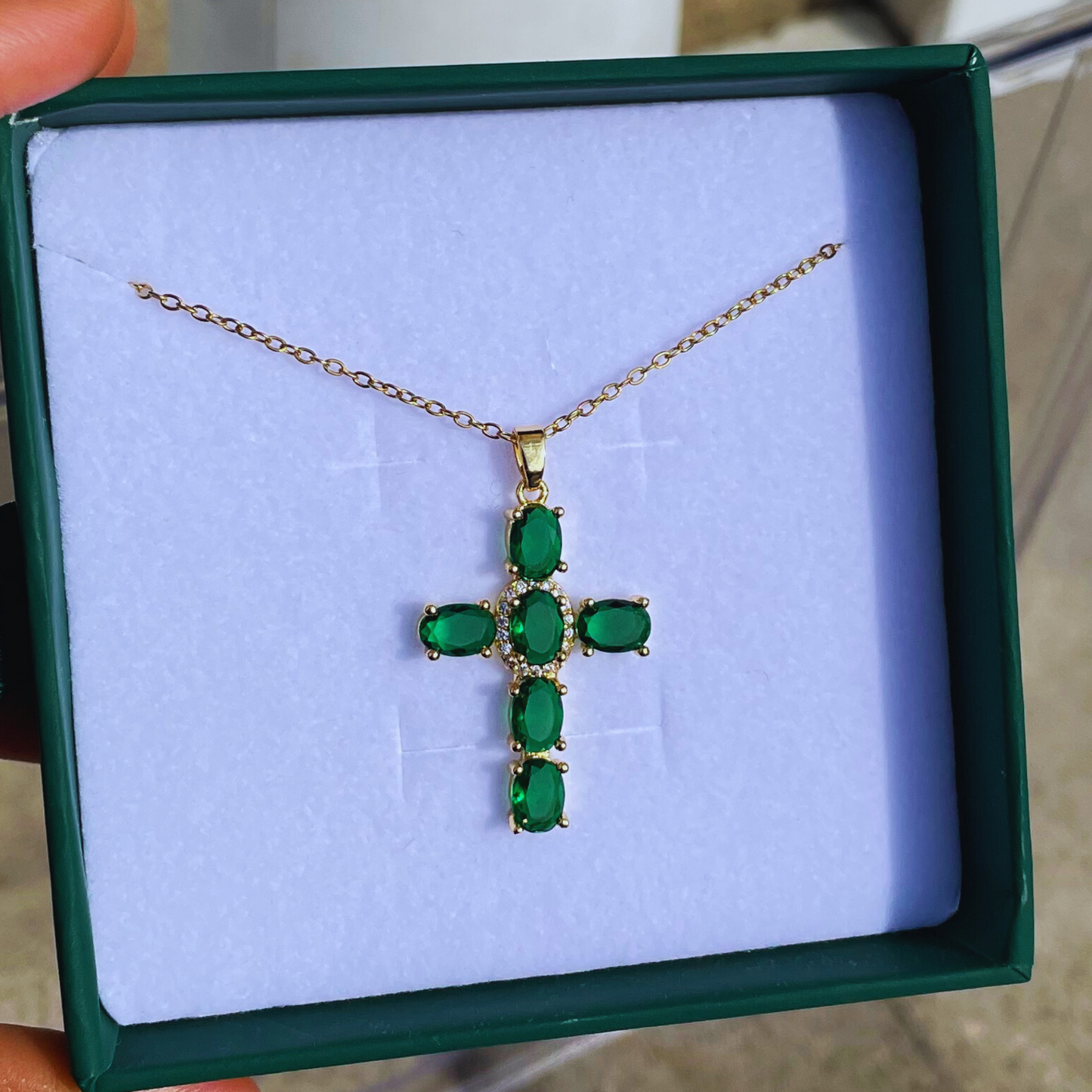 Green Stone Cross