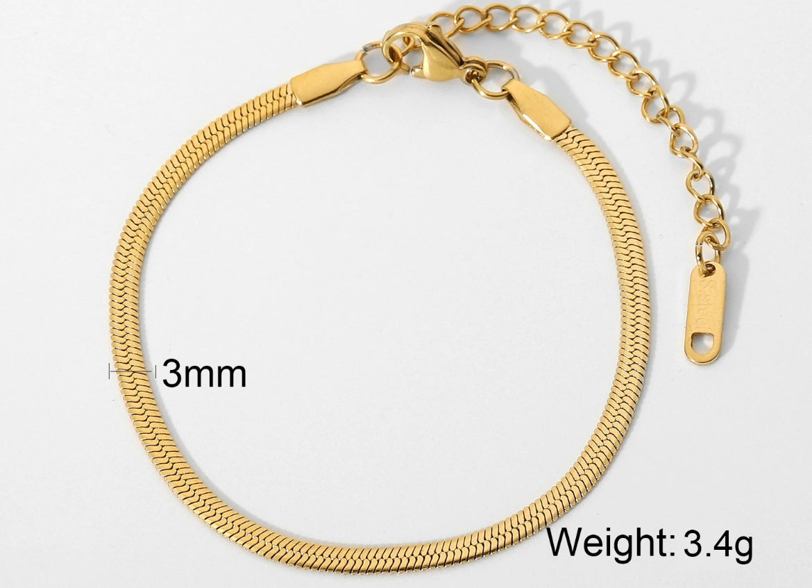 3mm herringbone bracelet