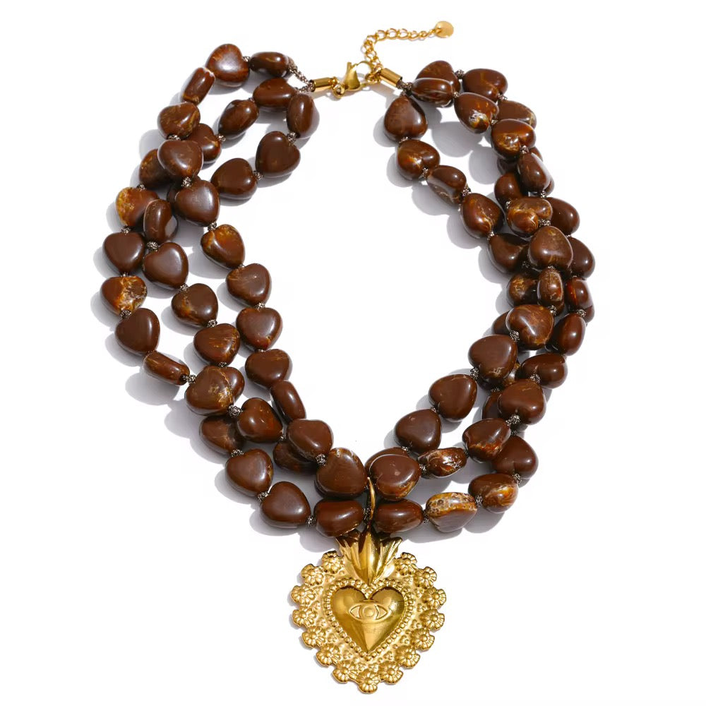 Brown Heart Charm