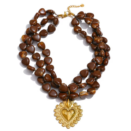 Brown Heart Charm