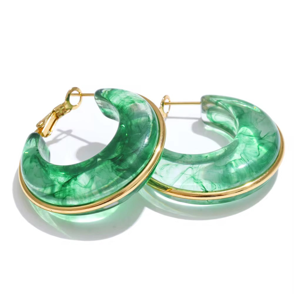 Green Bloom Hoops