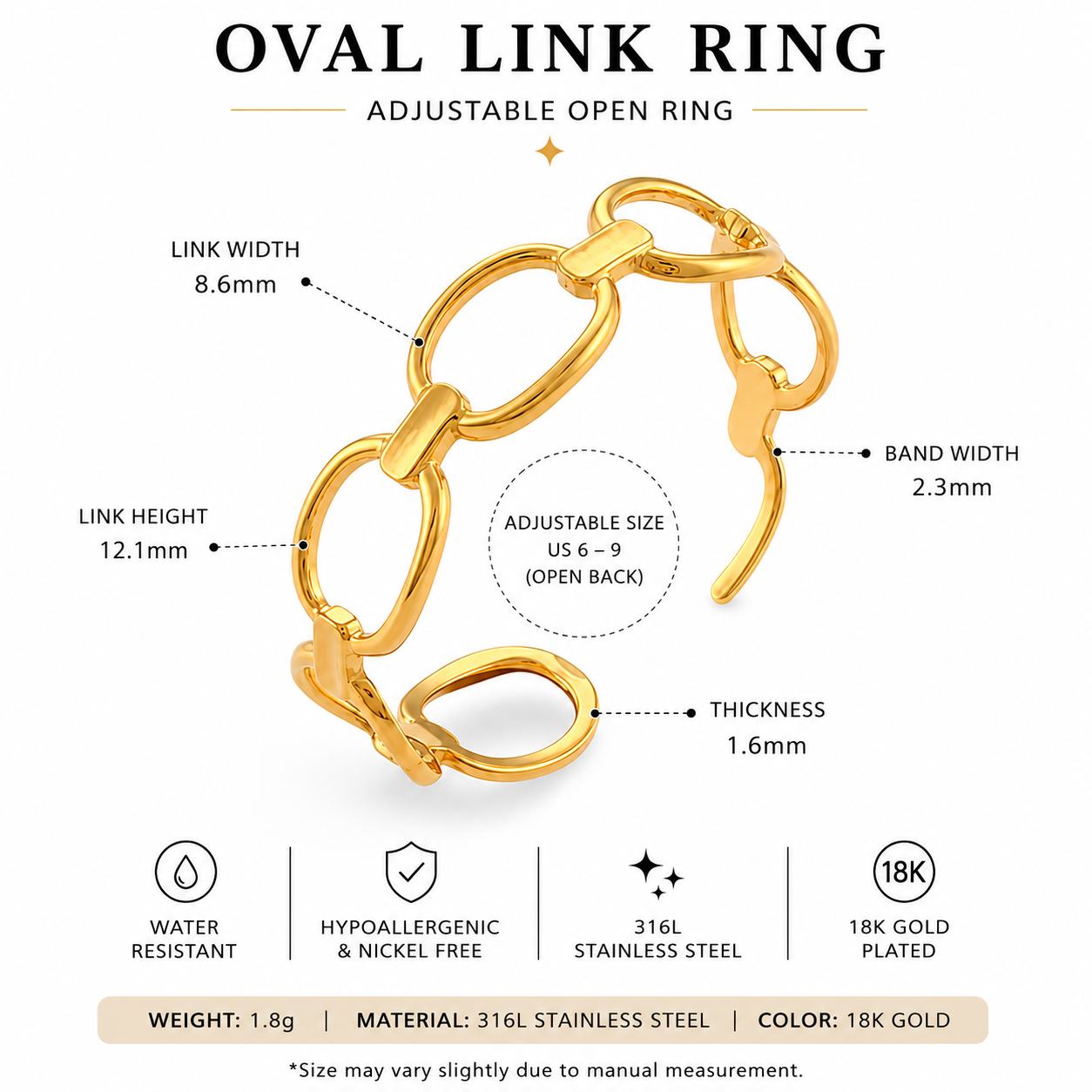 Oval Link Ring