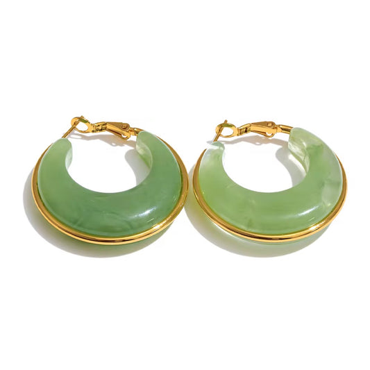 Pistachio Bloom Hoops