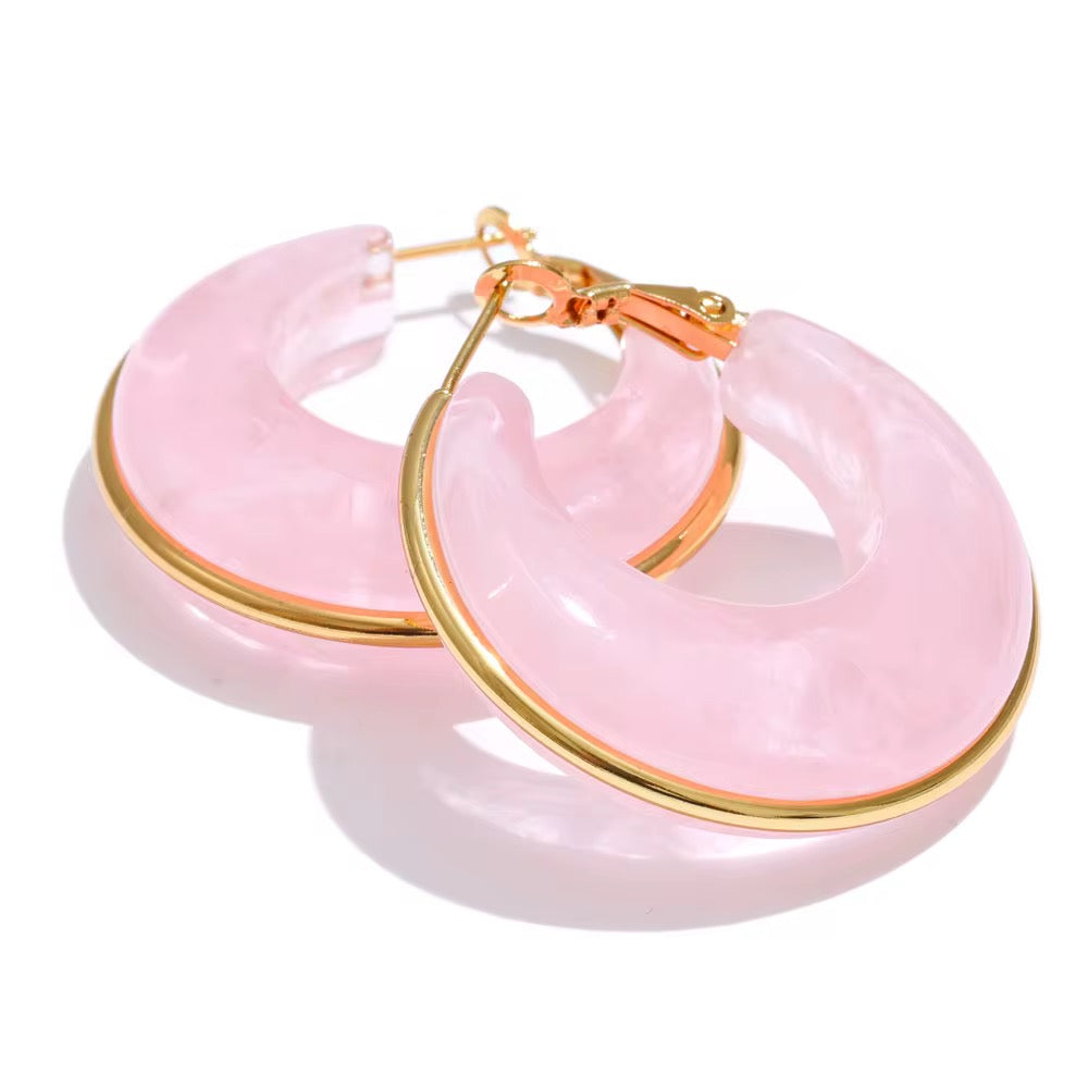 Pink Bloom Hoops