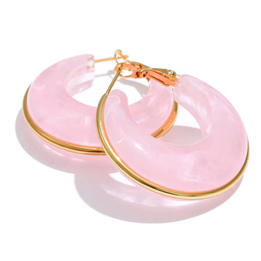 Pink Bloom Hoops